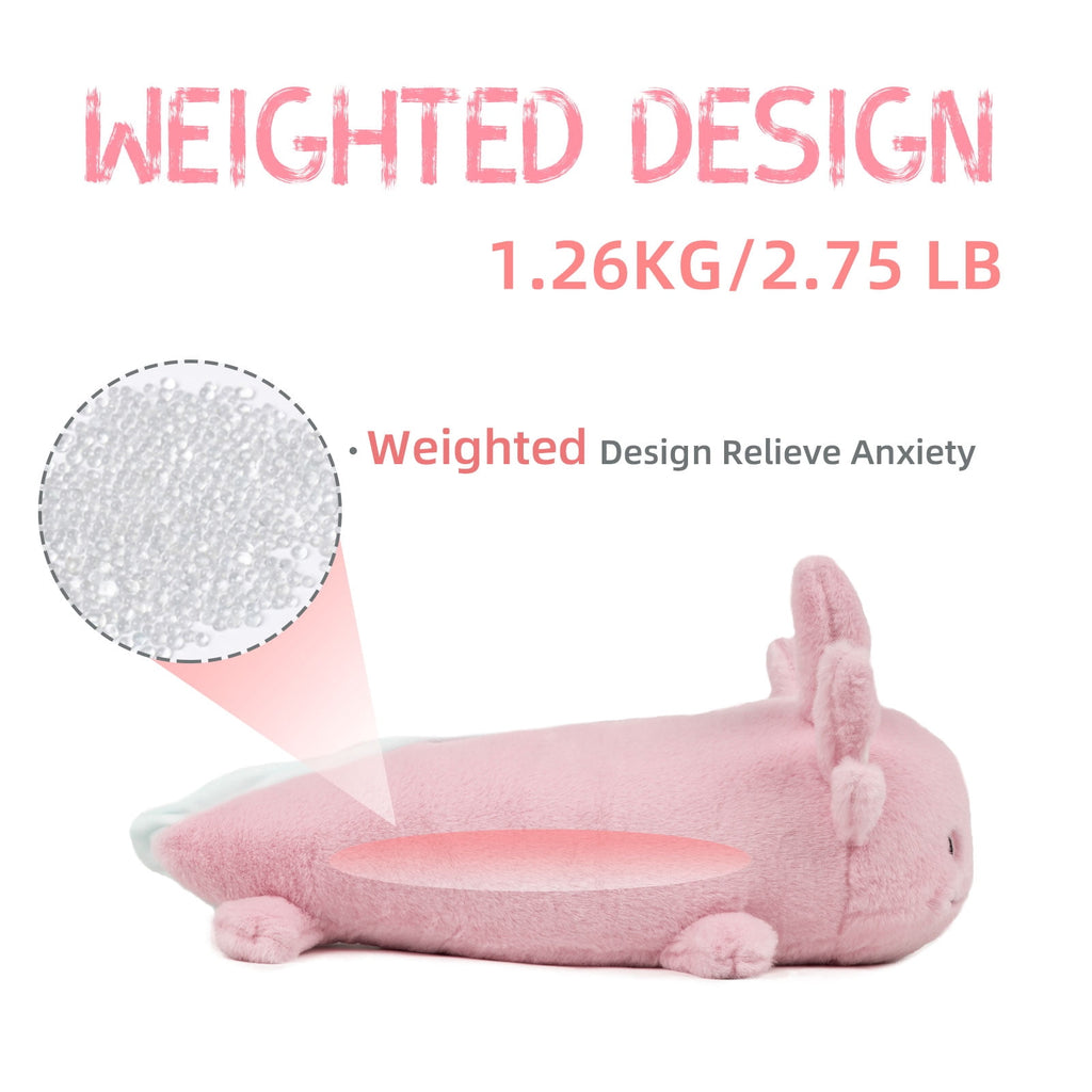 Warmos Co 20" Pink Weighted Axolotl Stuffed Animals 2.8 Pound Soft Hugging
