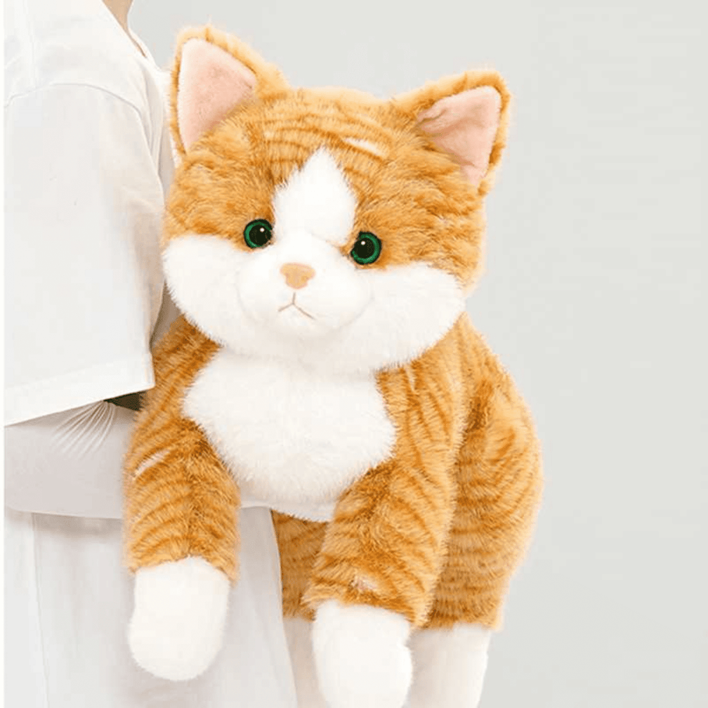 Warmos Co Cat Plush Toy, Soft Stuffed Cat with Weighted Paws & Tail, Realistic