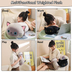 Warmos Co Weighted Black Cat Plush, Cute Soft Pillow Toy Gift for Kids 23.6 Inch,