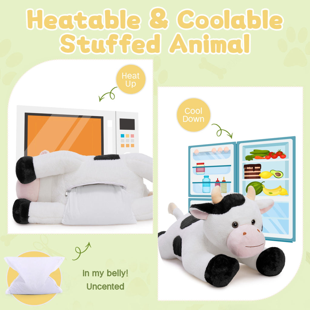 Warmos Co 28" Cow Weighted Stuffed Animals 5lb Soft Microwavable Stuffed Animal