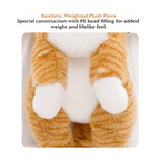 Warmos Co Cat Plush Toy, Soft Stuffed Cat with Weighted Paws & Tail, Realistic