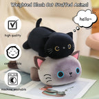 Warmos Co Weighted Black Cat Plush, Cute Soft Pillow Toy Gift for Kids 23.6 Inch,