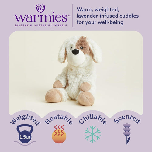 Warmos Co 13" Puppy Stuffed Animal, Microwavable Heated Plushies and Weighted