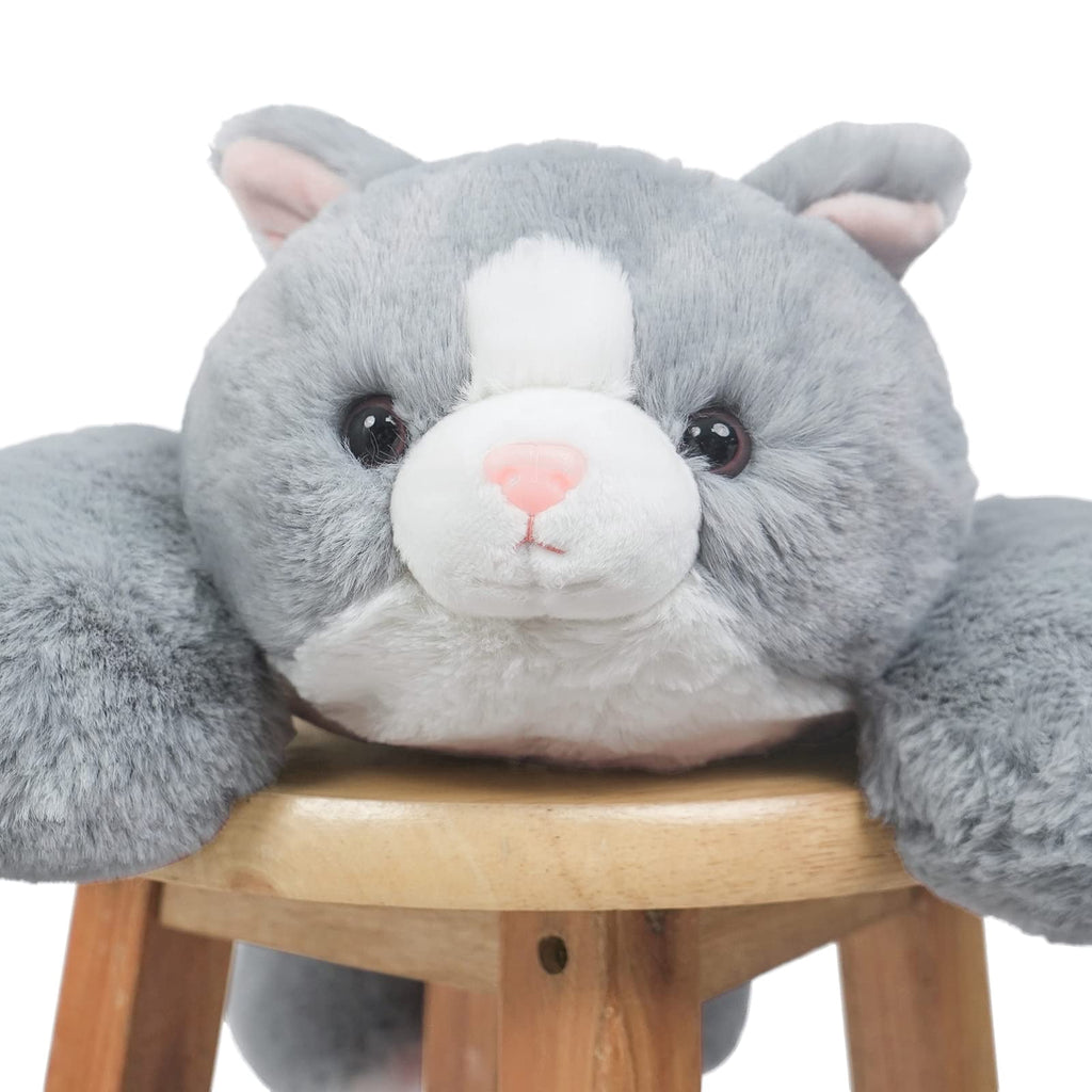 Warmos Co 20"Grey Cat Weighted Stuffed Animal 3.3lb Giant Sensory Plushie Toy for