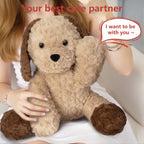 Warmos Co 13.8" Sitting Puppy Weighted Stuffed Animals,4 lb Giant Brown Dog Plush