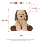 Warmos Co 13.8" Sitting Puppy Weighted Stuffed Animals,4 lb Giant Brown Dog Plush