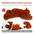 Warmos Co Stuffed Animal Plush Toy, Weighted Sloth, 3.3lb, Soft Faux Fur, 20 Inch