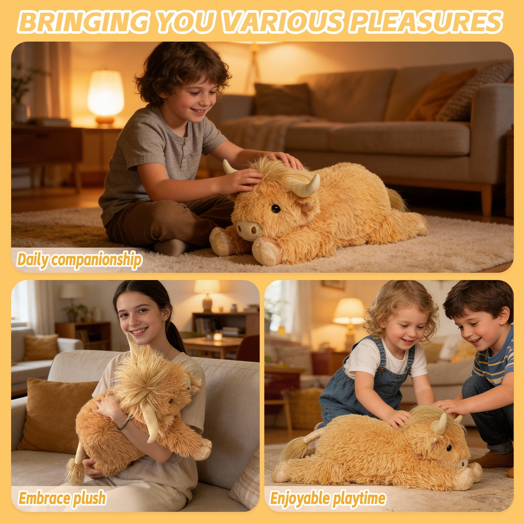 Warmos Co 22" Highland Cow Weighted Stuffed Animals, 4lbs Weighted Highland Cow