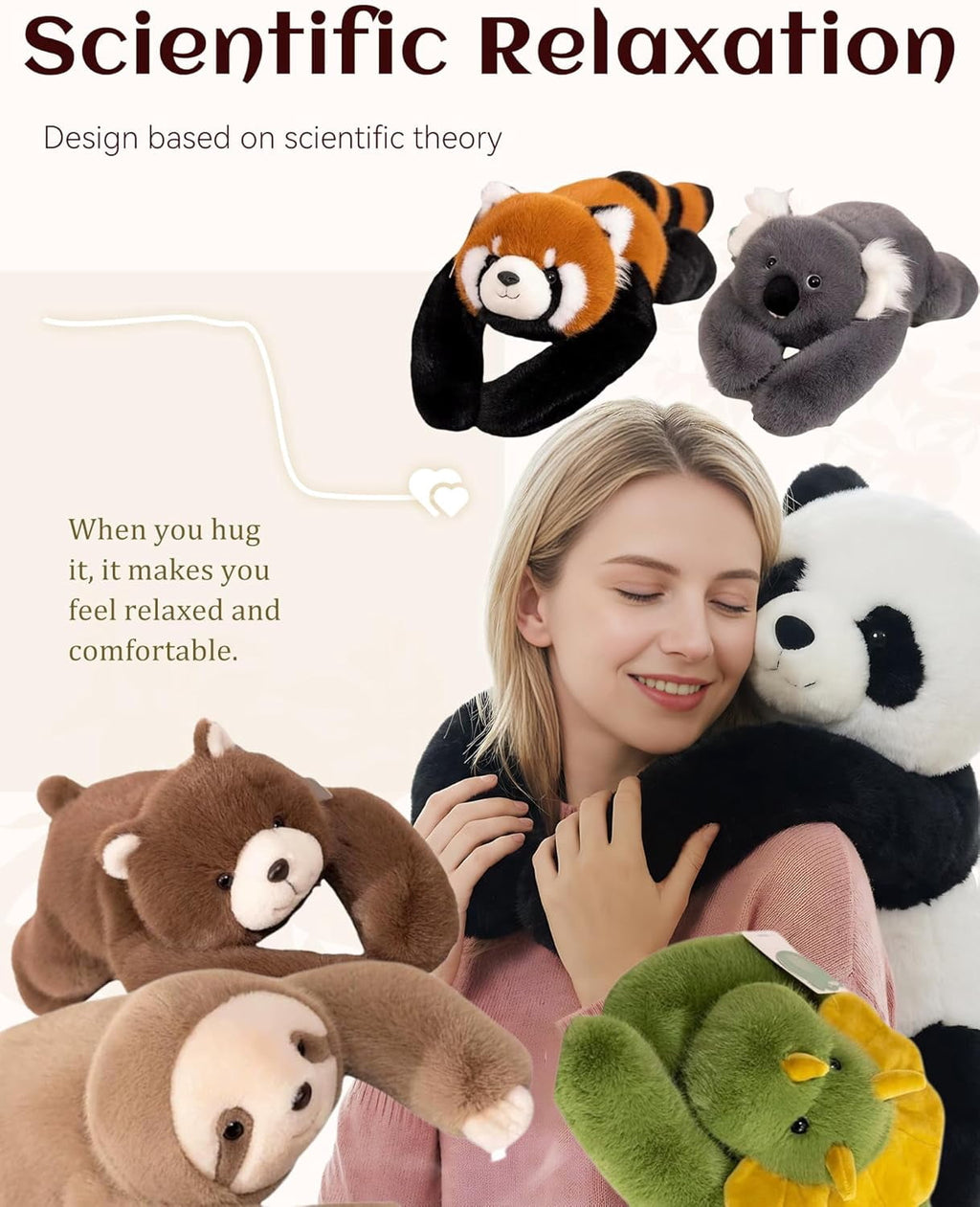 Warmos Co Weighted Stuffed Animal – Panda, Sloth, Bear, Koala, Raccoon & Dinosaur