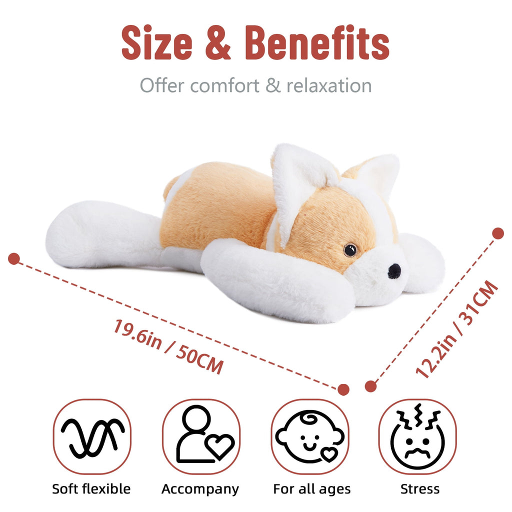 Warmos Co Weighted Corgi Stuffed Animals 20"Large Plush Toy,3.3lb Giant Weighted