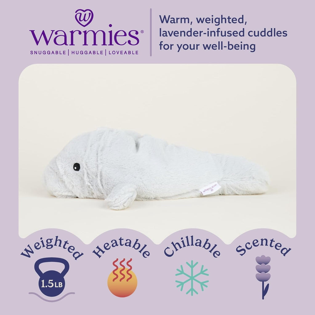 Warmos Co 13" Manatee Stuffed Animal, Microwavable Heated Plushies and Weighted