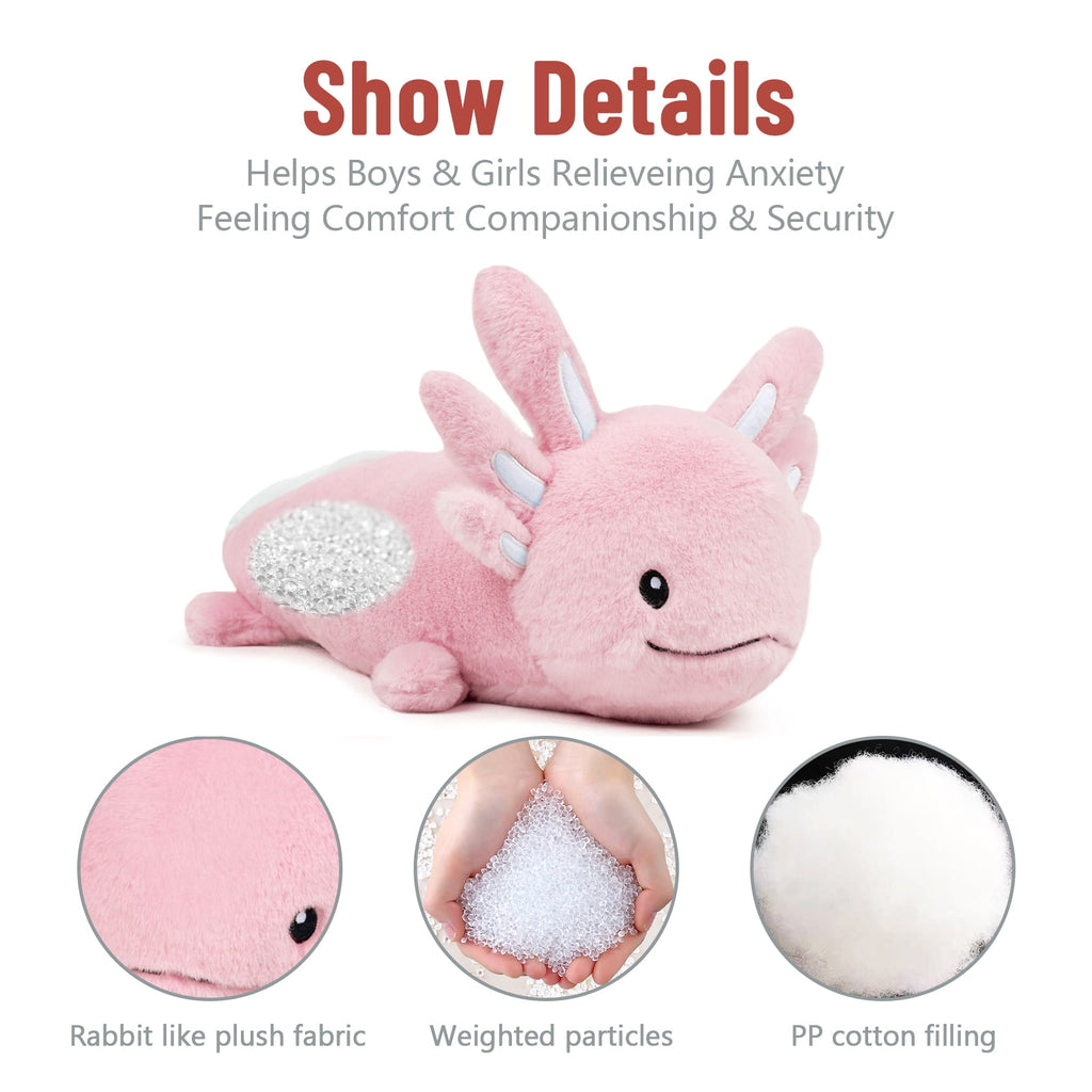 Warmos Co 20" Pink Weighted Axolotl Stuffed Animals 2.8 Pound Soft Hugging