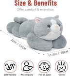 Warmos Co 20"Grey Cat Weighted Stuffed Animal 3.3lb Giant Sensory Plushie Toy for