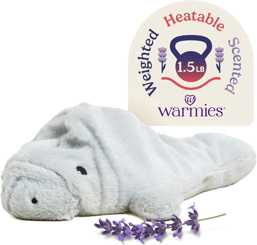 Warmos Co 13" Manatee Stuffed Animal, Microwavable Heated Plushies and Weighted