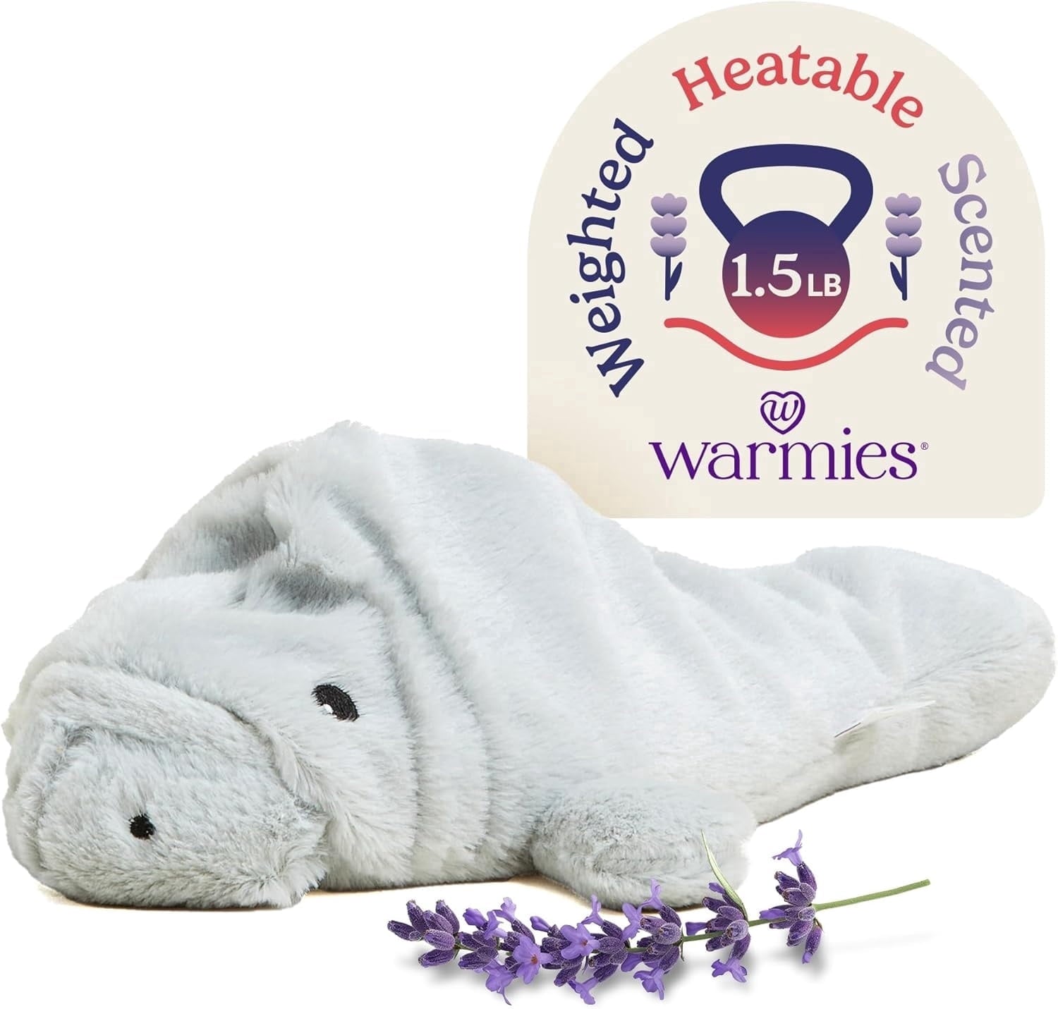 Warmos Co 13" Manatee Stuffed Animal, Microwavable Heated Plushies and Weighted