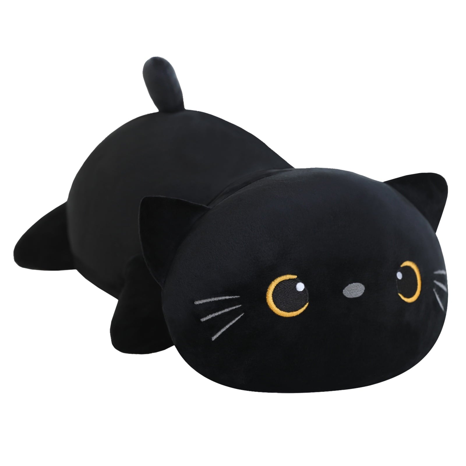 Warmos Co Weighted Black Cat Plush, Cute Soft Pillow Toy Gift for Kids 23.6 Inch,