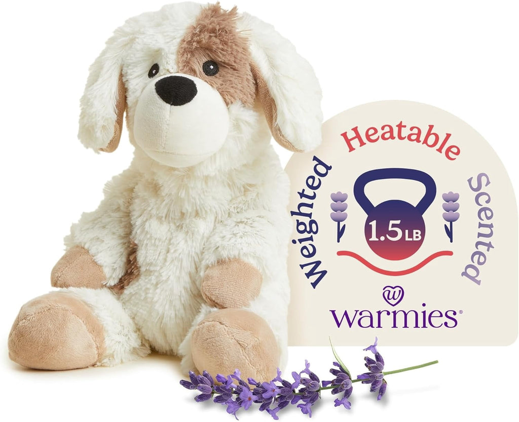 Warmos Co 13" Puppy Stuffed Animal, Microwavable Heated Plushies and Weighted