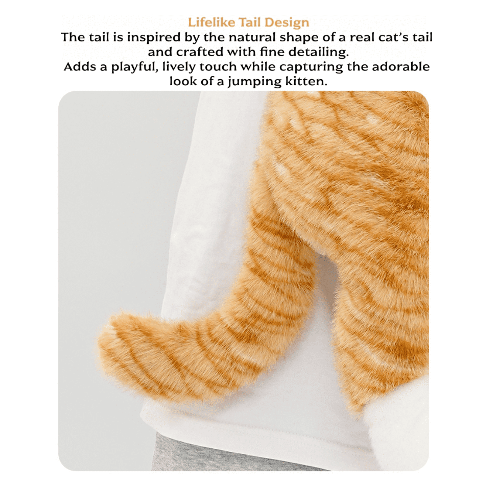 Warmos Co Cat Plush Toy, Soft Stuffed Cat with Weighted Paws & Tail, Realistic