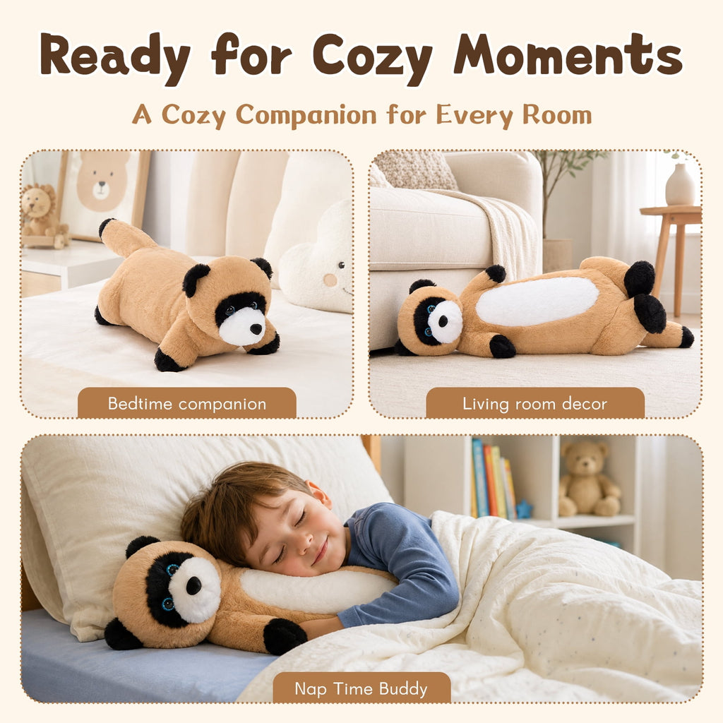 Warmos Co 19.6'' Ferret Stuffed Animal Gaint Weighted Ferret Body Pillow Plush Toy