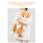 Warmos Co Cat Plush Toy, Soft Stuffed Cat with Weighted Paws & Tail, Realistic