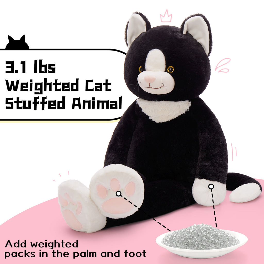 Warmos Co 39'' Weighted Cat Stuffed Animal Giant Stuffed Cat Body Pillow Plush Toy