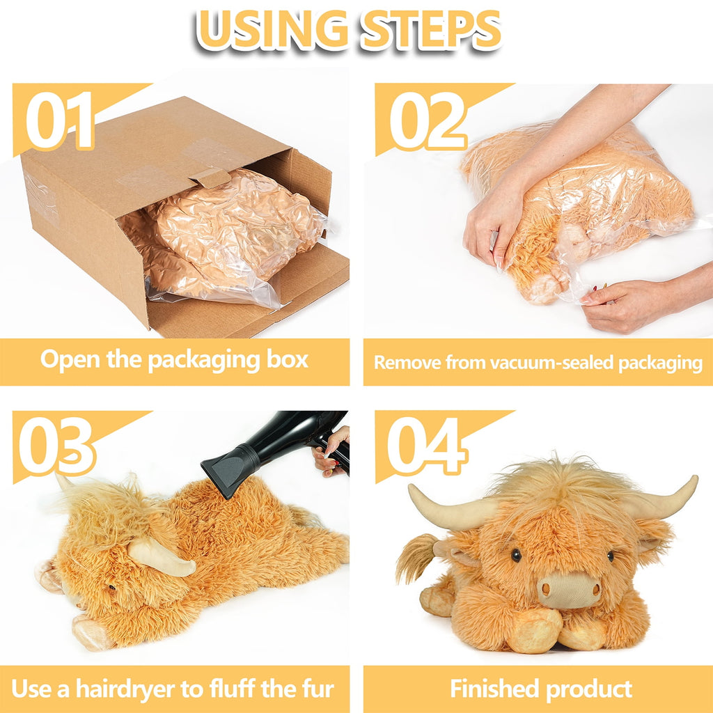 Warmos Co 22" Highland Cow Weighted Stuffed Animals, 4lbs Weighted Highland Cow