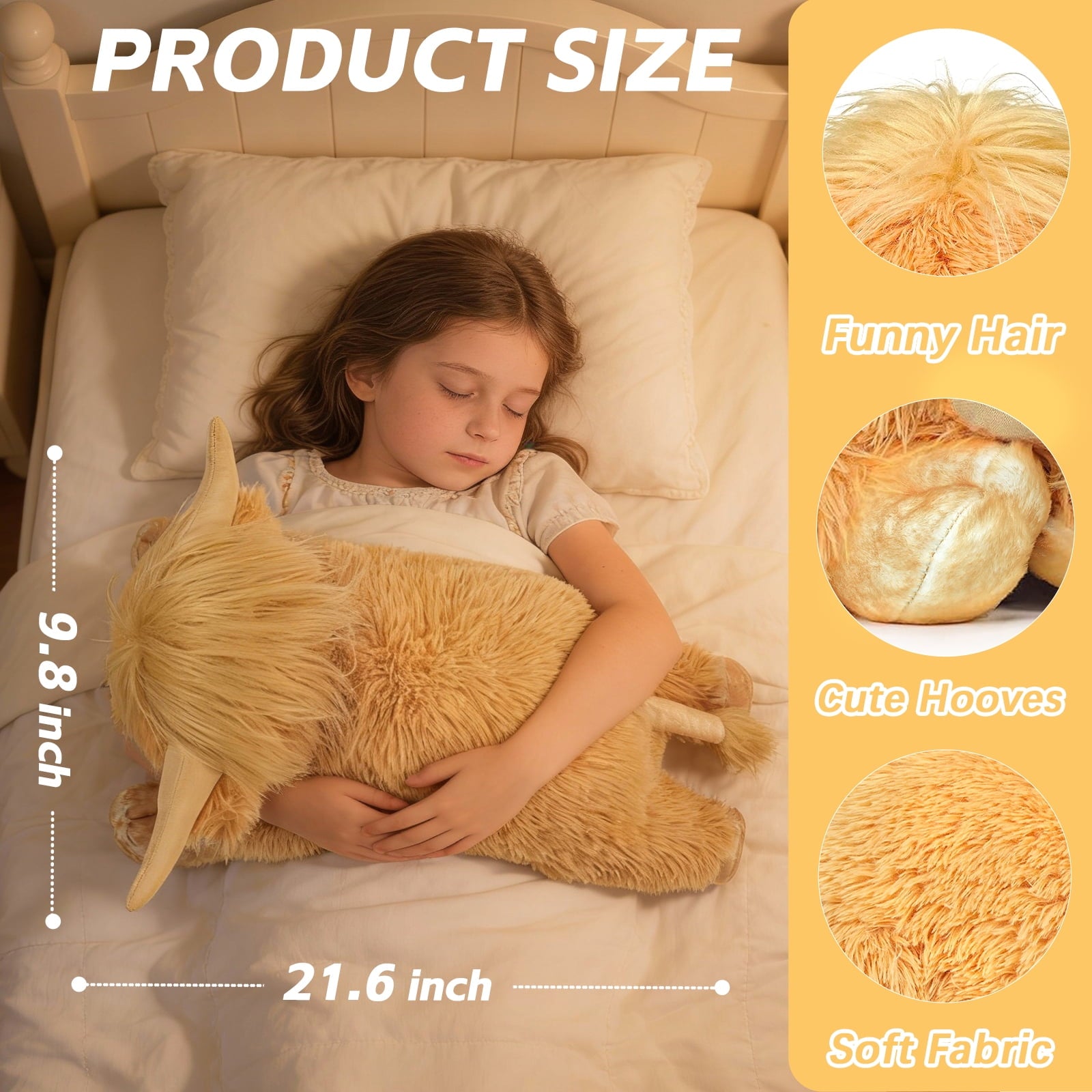 Warmos Co 22" Highland Cow Weighted Stuffed Animals, 4lbs Weighted Highland Cow