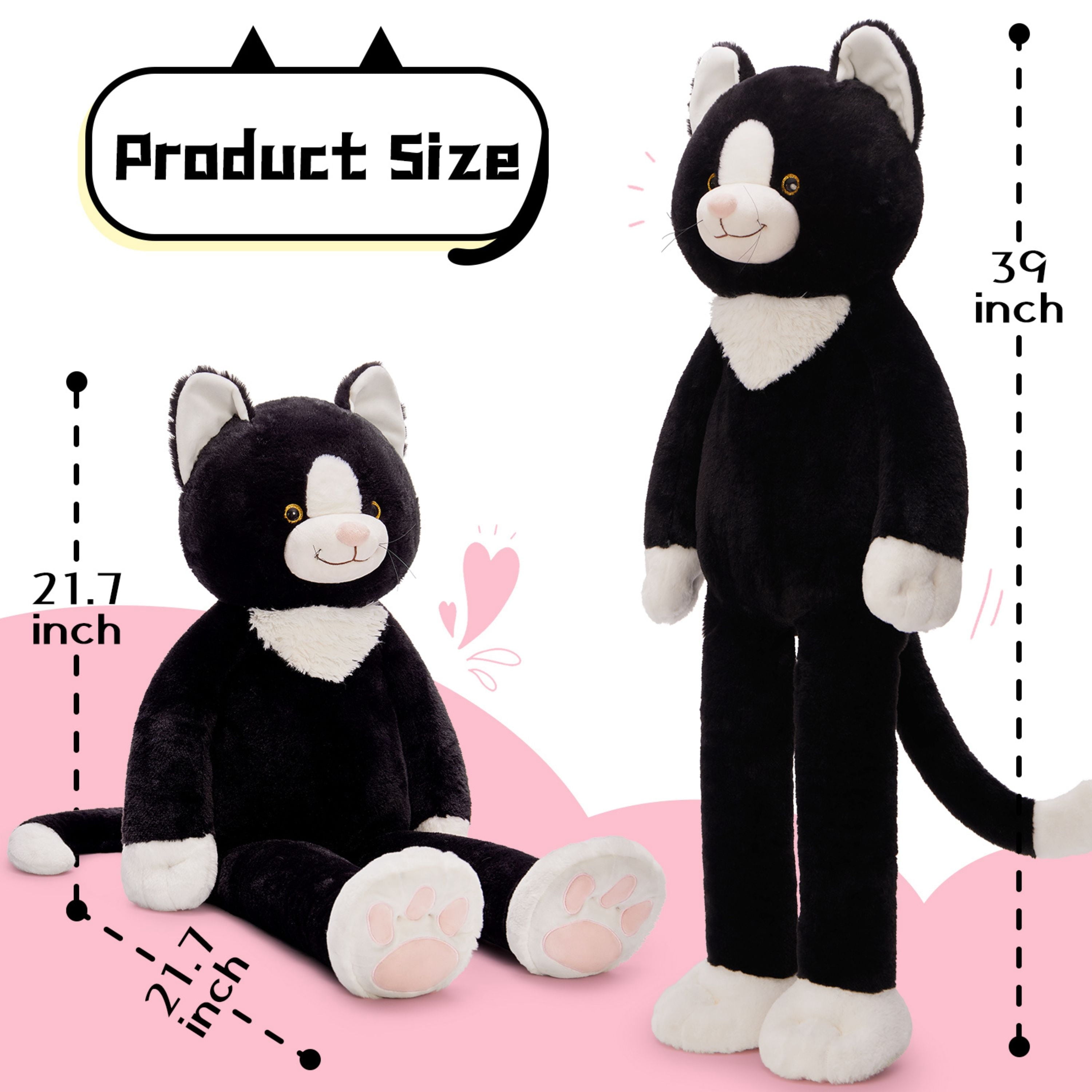 Warmos Co 39'' Weighted Cat Stuffed Animal Giant Stuffed Cat Body Pillow Plush Toy