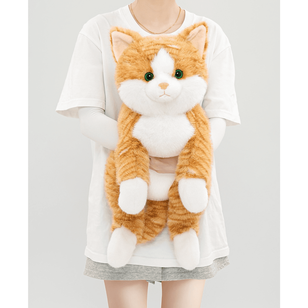 Warmos Co Cat Plush Toy, Soft Stuffed Cat with Weighted Paws & Tail, Realistic