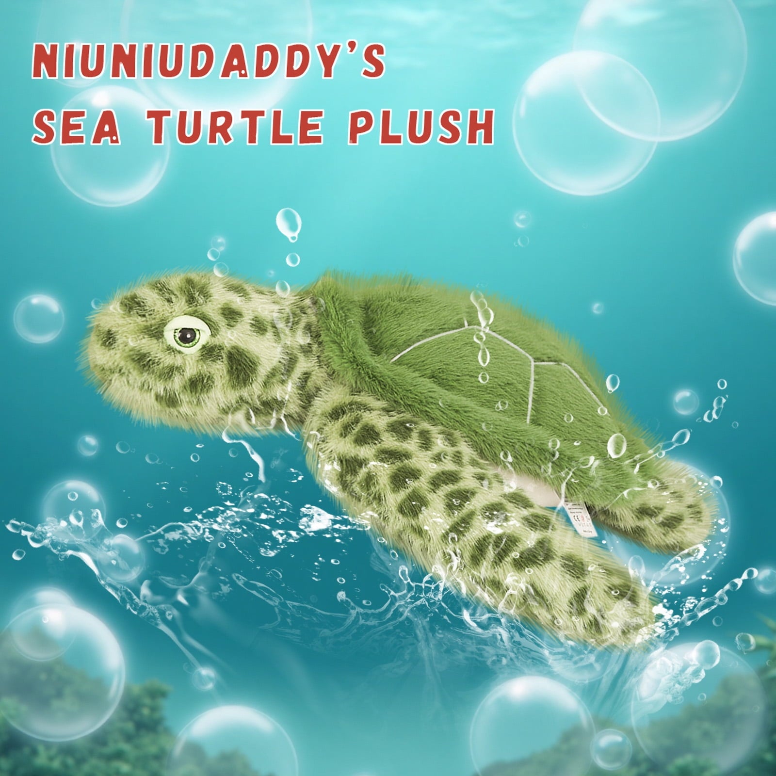 Warmos Co 20" Turtle Stuffed Animals,3.3lb Weighted Green Sea Turtles Plush Toy,