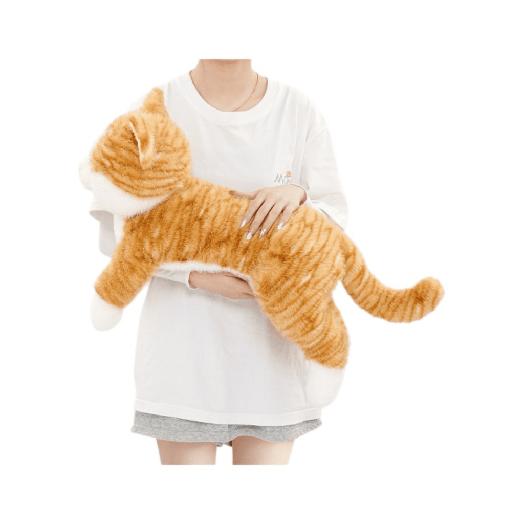 Warmos Co Cat Plush Toy, Soft Stuffed Cat with Weighted Paws & Tail, Realistic
