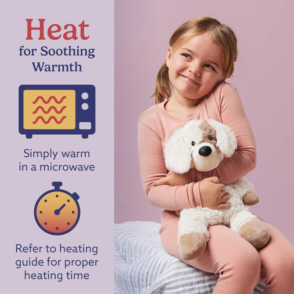 Warmos Co 13" Puppy Stuffed Animal, Microwavable Heated Plushies and Weighted