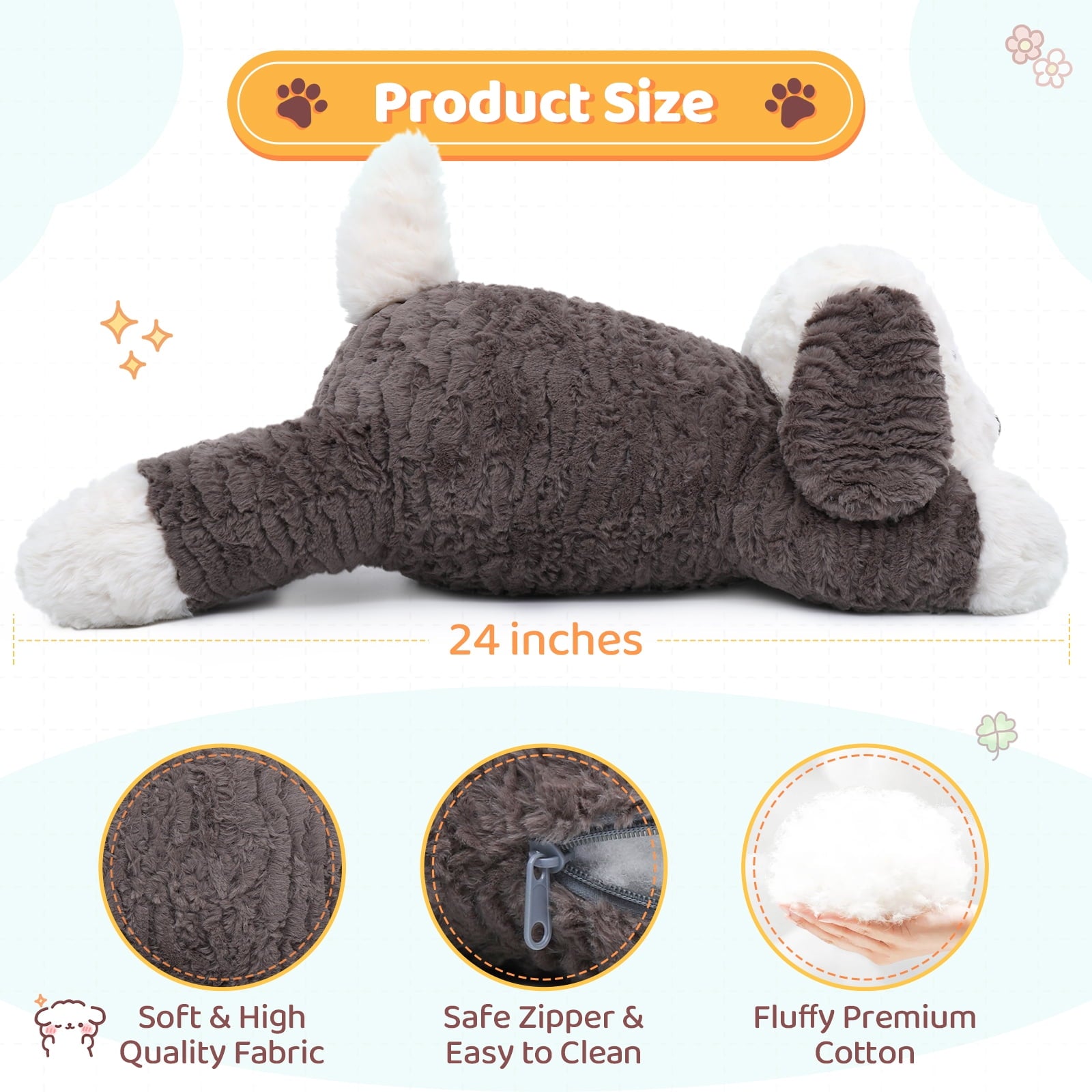 Warmos Co 24" Weighted Microwavable Stuffed Animal, Large Weighted Stuffed Dog