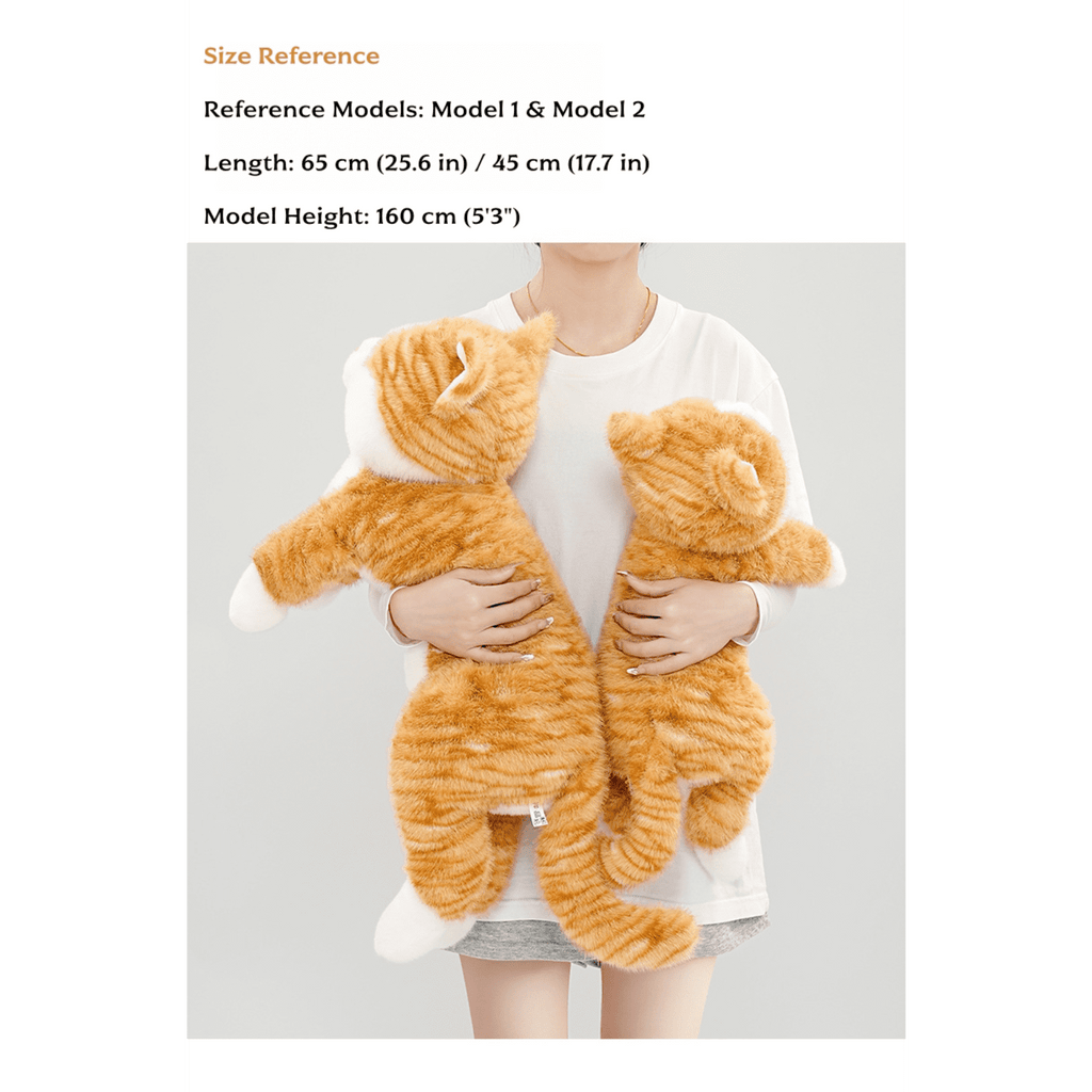 Warmos Co Cat Plush Toy, Soft Stuffed Cat with Weighted Paws & Tail, Realistic