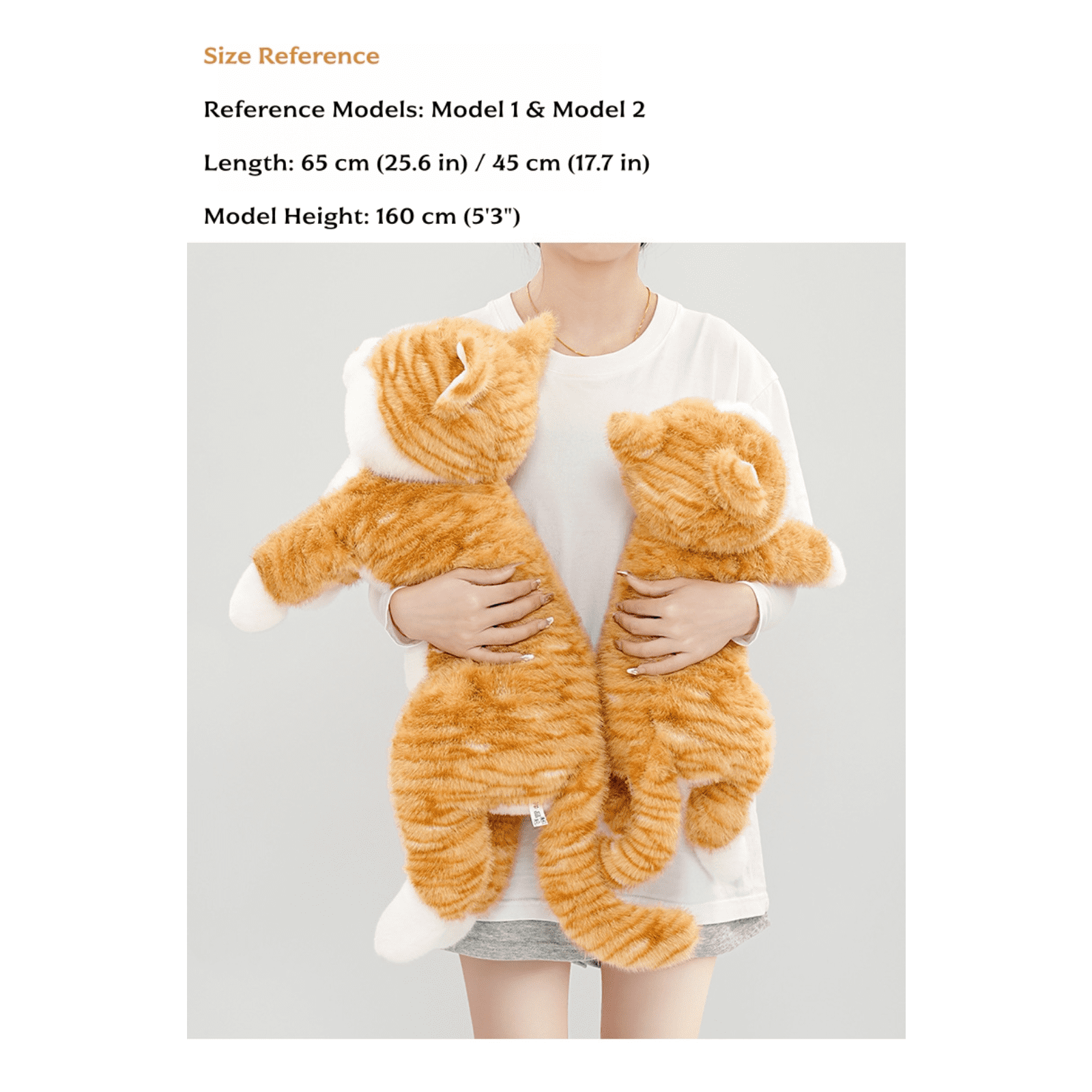 Warmos Co Cat Plush Toy, Soft Stuffed Cat with Weighted Paws & Tail, Realistic
