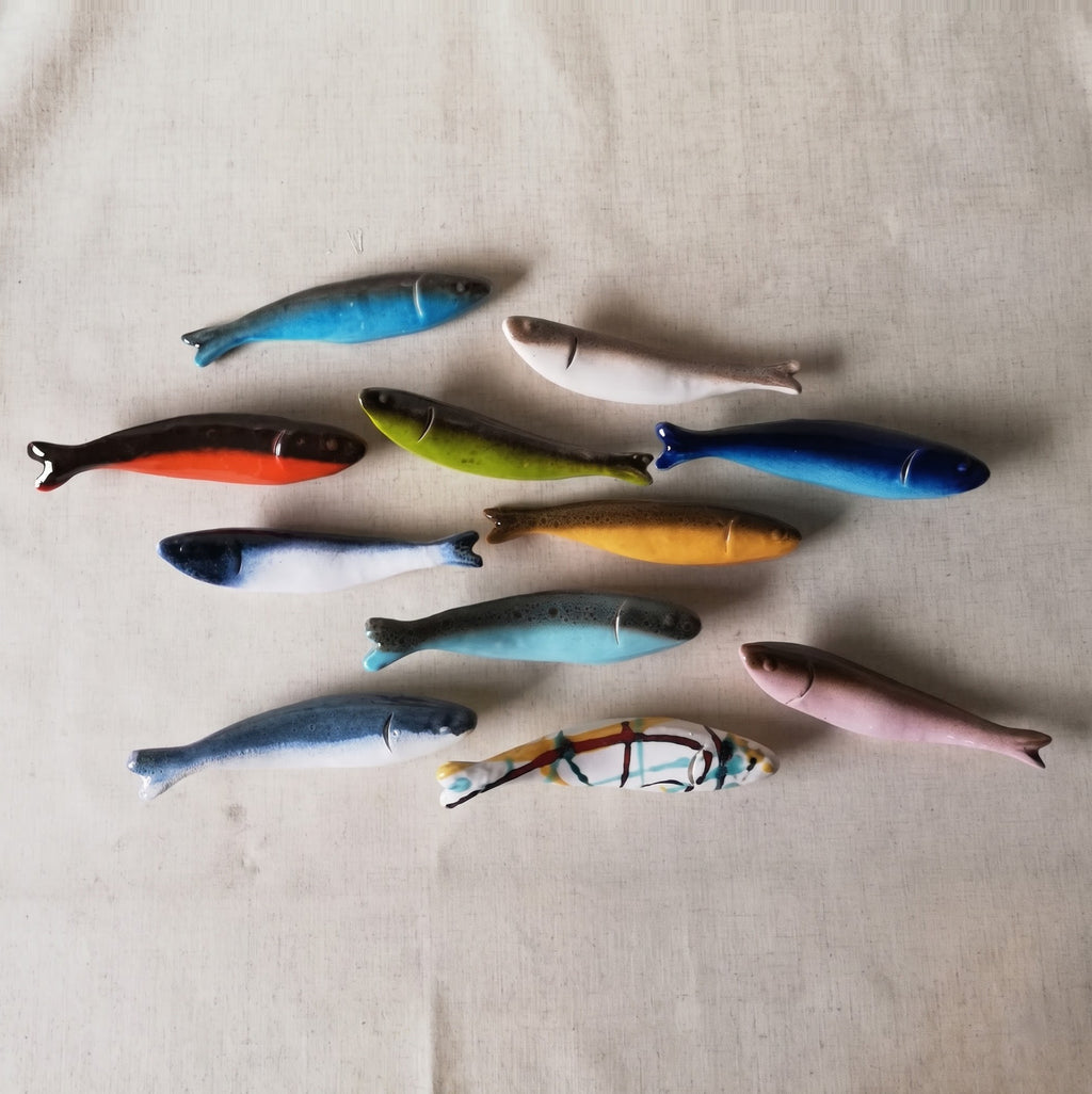 Handmade Ceramic Hanging Sardine - Coastal Wall Art