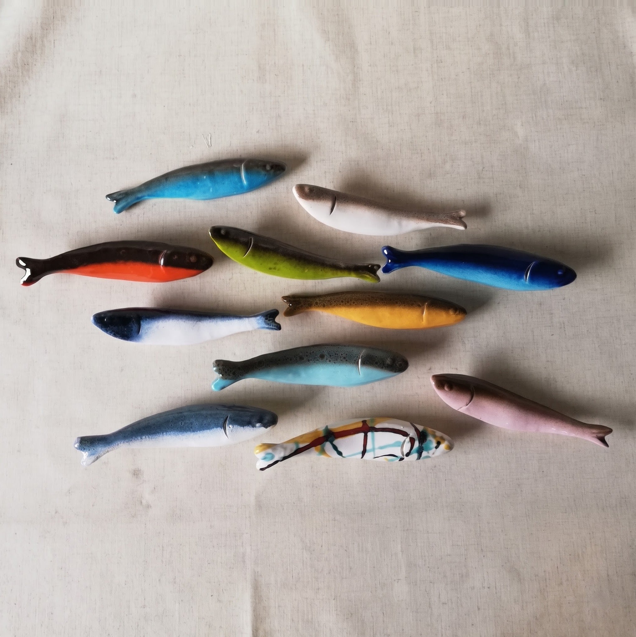 Handmade Ceramic Hanging Sardine - Coastal Wall Art