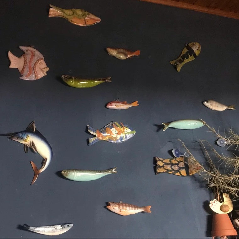 Handmade Ceramic Hanging Sardine - Coastal Wall Art